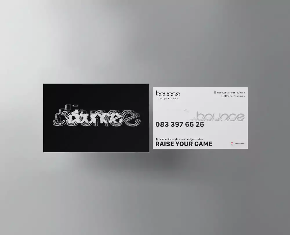 business card design dundalk bounce studios raise your game