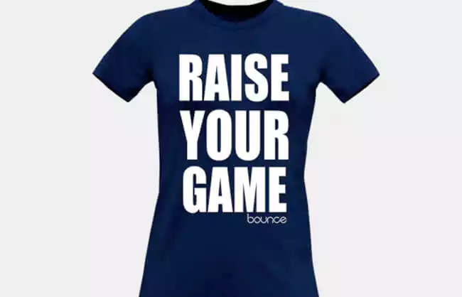 raise your game t-shirt by bounce studios dundalk clothing design